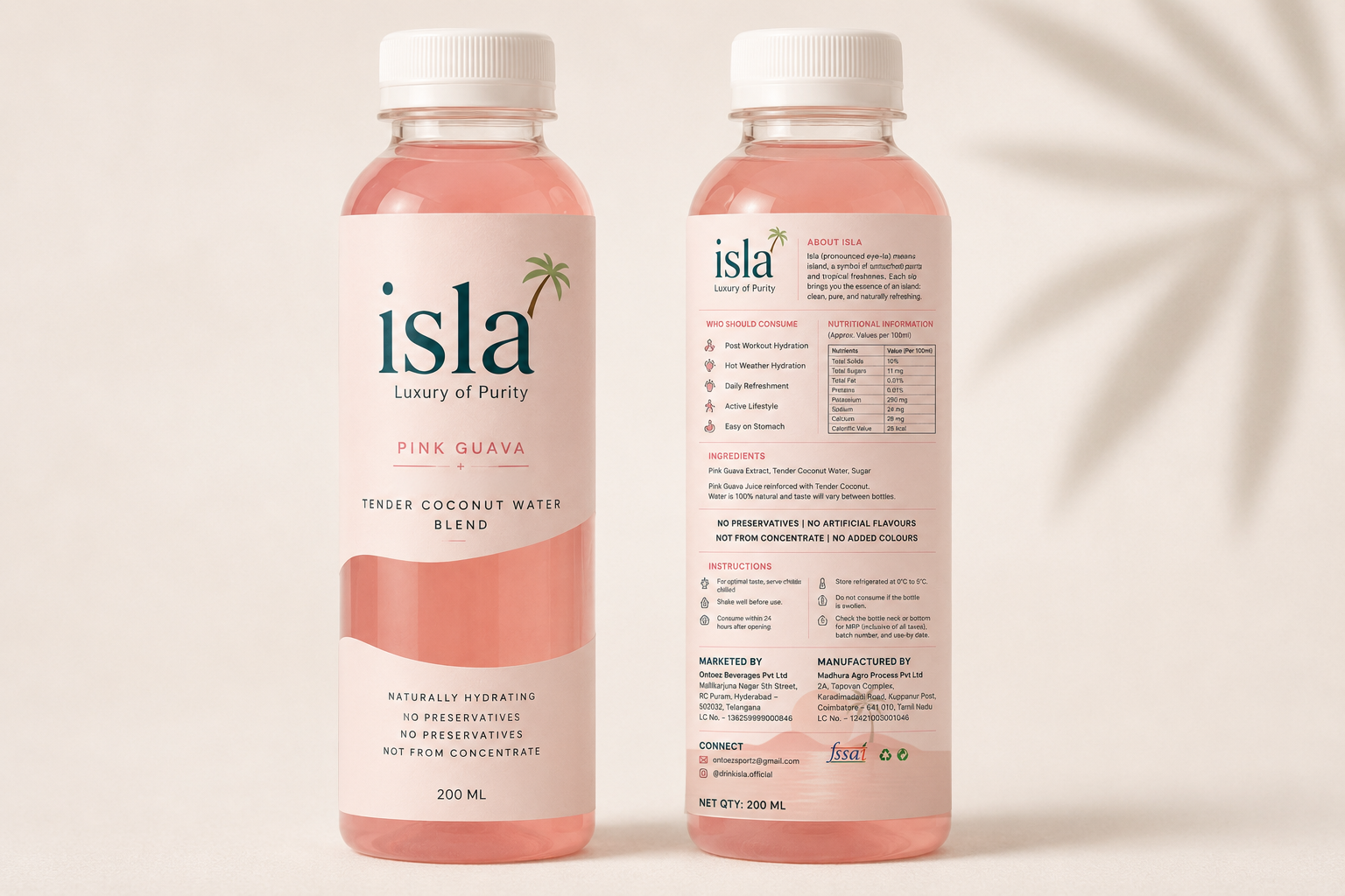 isla Pink Guava bottles